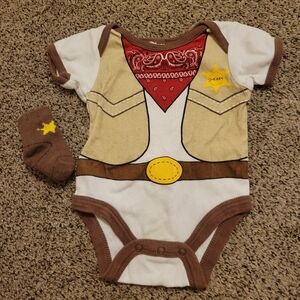 Sheriff Onesie and Socks sz 3months